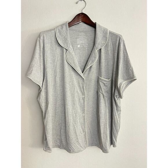 State of Day 3X Luxury Pajama Set Shorts Short Sleeve Shirt Gray Modal Soft NEW - Picture 3 of 9